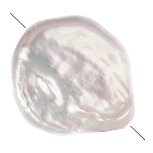 Perle d'eau douce irrégulière - palet rond 18 mm - Grade AA+ Blanc x1