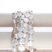 Perle d'eau douce irrégulière - palet rond 18 mm - Grade AA+ Blanc x1