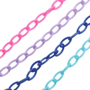 Cadeau - Chaîne plastique maille Forçat 7.4 mm - Couleurs aléatoire x39cm