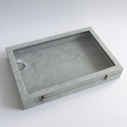 Présentoir à bijoux 35x24x5 cm imitation velours - Gris x1