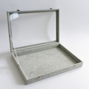 Présentoir à bijoux 35x24x5 cm imitation velours - Gris x1