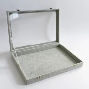 Présentoir à bijoux 35x24x5 cm imitation velours - Gris x1