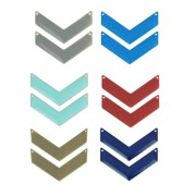Cadeau - Intercalaires chevron 2 trous époxy 50x28 mm - Couleurs aléatoire x2