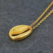 Intercalaires coquillage Cauri 12 mm Doré à l'or fin x4