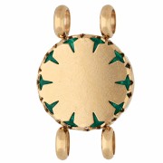 Intercalaire rond 15 mm décor fleur - Acier inox 304 Doré - imitation Malachite