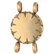 Intercalaire rond 15 mm décor fleur - Acier inox 304 Doré - Jade olive teinté
