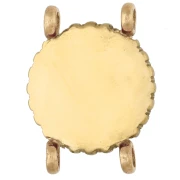 Intercalaire rond 14 mm décor coeur - Acier inox 304 Doré - imitation Malachite