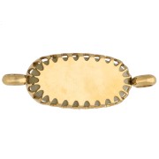 Intercalaire ovale 18x8 mm décor fleur - Acier inox 304 Doré - Jade olive