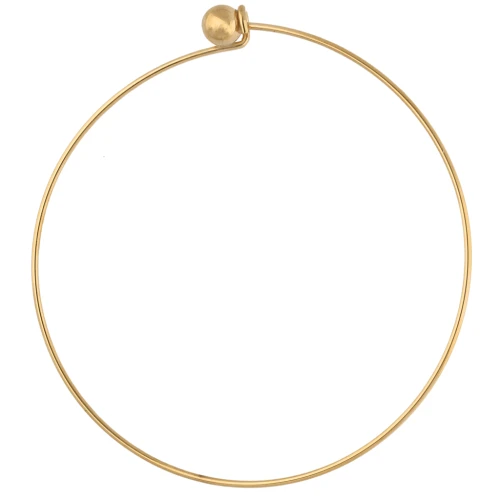 Bracelet avec fermoir boule vissée 62 mm - Acier inoxydable 304 Doré x1