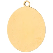 Breloque ovale 19x15 mm imprimée UV Belle mascotte P&C - Acier inox304 Doré