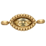 Intercalaire navette 15.5x6 mm cabochon cristal - Acier inox 304 Doré - Jaune x1