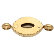 Intercalaire navette 15.5x6 mm cabochon cristal - Acier inox 304 Doré - Jaune x1