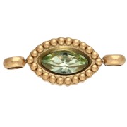 Vert Clair - Intercalaire navette 15.5x6 mm cabochon cristal - Acier inox 304 Doré - Vert clair Intercalaire navette 15.5x6 mm cabochon cristal - Acier inox 304 Doré - Vert clair