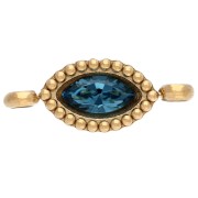 Sapphire - Intercalaire navette 15.5x6 mm cabochon cristal - Acier inox 304 Doré - Sapphire Intercalaire navette 15.5x6 mm cabochon cristal - Acier inox 304 Doré - Sapphire