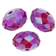 Fuchsia - Perle ronde aplatie Swarovski 5040 8 mm - Fuchsia Shimmer 2X x1 Perle ronde aplatie Swarovski 5040 8 mm - Fuchsia Shimmer 2X x1