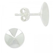 Clous d'oreille porte-cabochon PureCrystal Rivoli 1122  8 mm Argent 925 x2|raw }}