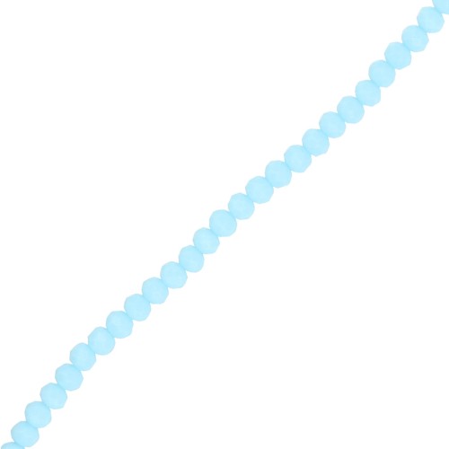 Perles rondelles facettées - rondes aplaties - 4.5x4 mm Sky Blue Frosted x40cm