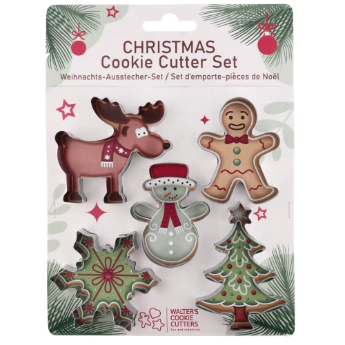 Set d'emporte-pièces - motif Noël - en acier inoxydable x5