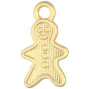 Breloque bonhomme pain d'épice 19x11 mm - Doré à l'or fin x1|raw }}