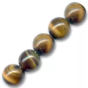 Perle en pierre gemme Oeil de Tigre 12 mm x1