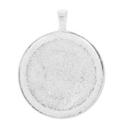Médaillon à décorer pour cabochon rond 25.5 mm argenté x1|raw }}