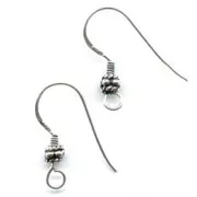 Crochets d'oreilles décorés 20 mm en Argent 925 x2