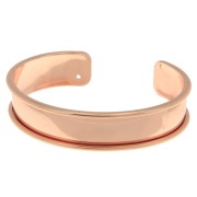 Bracelet Eco en laiton 15 mm avec rebord courbé - Doré rose x1|raw }}