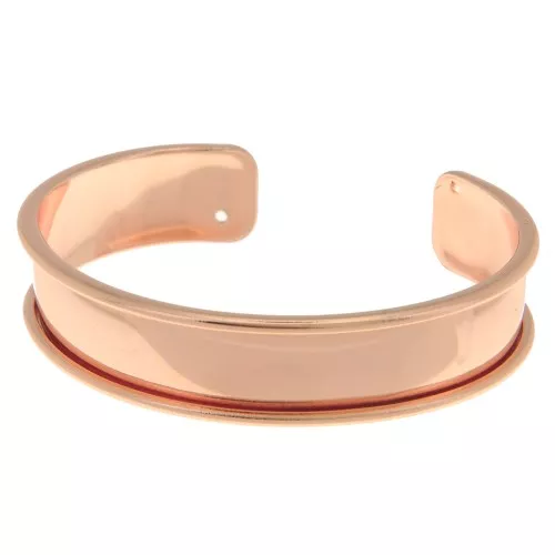 Bracelet Eco en laiton 15 mm avec rebord courbé - Doré rose x1