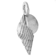 Breloque coquillage 12.5x5 mm avec anneau fermé - Argent 925 x1