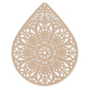 Pendentif teinté laser cut goutte 49x39 mm Powder Almond x1