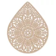 Pendentif teinté laser cut goutte 49x39 mm Powder Almond x1