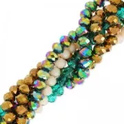 Perles rondelles facettées - rondes aplaties -8.5x6 mm Argenté x40cm