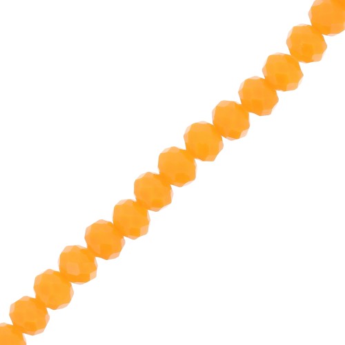 Perles rondelles facettées - rondes aplaties 8x6 mm - Orange clair x40cm