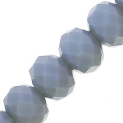 Perles rondelles facettées - rondes aplaties -8x6 mm Gris Bleu Opaque x40cm