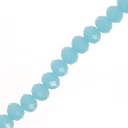 Perles rondelles facettées - rondes aplaties 8x6 mm - Aquamarine Opaque x42cm|raw }}