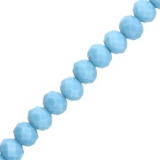Perles rondelles facettées - rondes aplaties - 8x6 mm Bleu Opaque x41cm