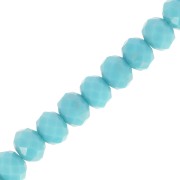 Perles rondelles facettées - rondes aplaties - 8x6 mm Turquoise Opaque x41cm