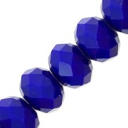 Perles rondelles facettées - rondes aplaties -8x6 mm Dark Cobalt Opaque x40cm
