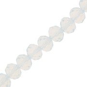 Perles rondelles facettées - rondes aplaties -8x6 mm White Opal x40cm|raw }}