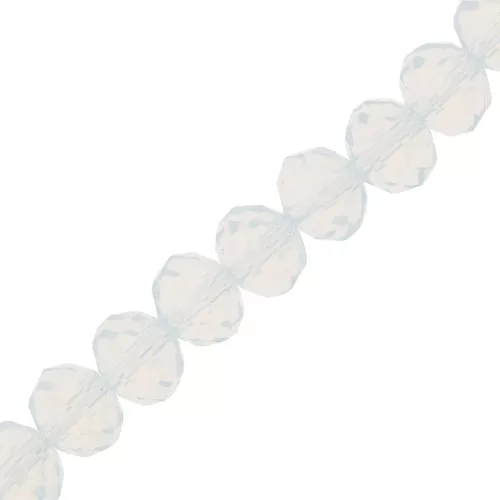Perles rondelles facettées - rondes aplaties -8x6 mm White Opal x40cm