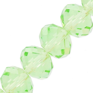 Perles rondelles facettées - rondes aplaties - 8x6.5 mm Peridot x38cm