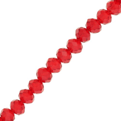 Perles rondelles facettées - rondes aplaties -8x6 mm Light Siam x40cm