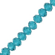 Perles rondelles facettées - rondes aplaties -8x6 mm Indicolite x38cm