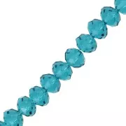 Perles rondelles facettées - rondes aplaties -8x6 mm Indicolite x38cm