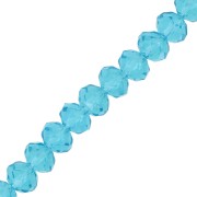 Perles rondelles facettées - rondes aplaties -8x6 mm Aquamarine x40cm|raw }}
