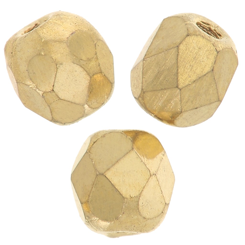 25 Perles Facettes Cristal Bohème 6mm Gold Lined - Preciosa - Neuf