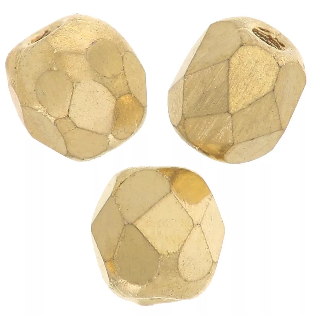 25 Perles Facettes De Bohême 6 Mm - Crystal Gold Lined - Marque Preciosa - Fabriqué En France