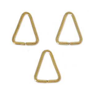 Anneaux ouverts triangulaires 7x5x0.6 mm doré à l'or fin x50