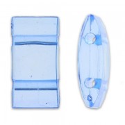 Perles synthétiques 2 trous Ovale Carrier 18x9 mm Sapphire x10|raw }}