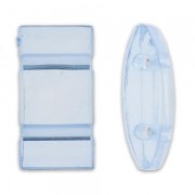 Perles synthétiques 2 trous Ovale Carrier 18x9 mm Light Sapphire x10|raw }}